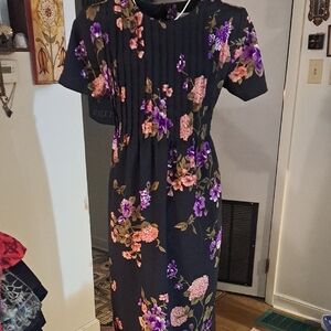Vintage Cottagcore/whimsigoth Floral Maxi Dress, Sz 8